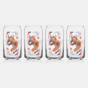 "Zzz" RED PANDA Can Glass